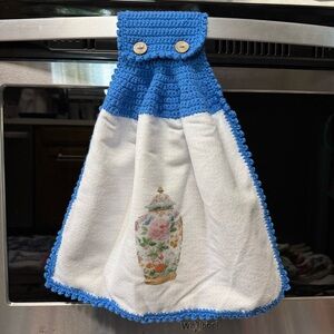 Blue and White Hanging Kitchen Towel